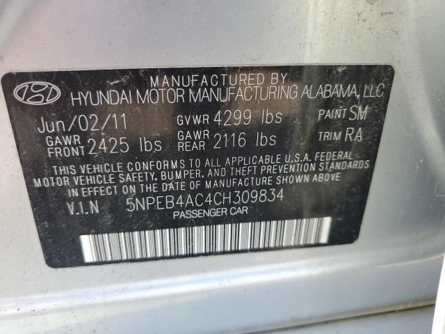 Photo 10 from auction – 2012 HYUNDAI SONATA GLS with VIN 5NPEB4AC4CH309834