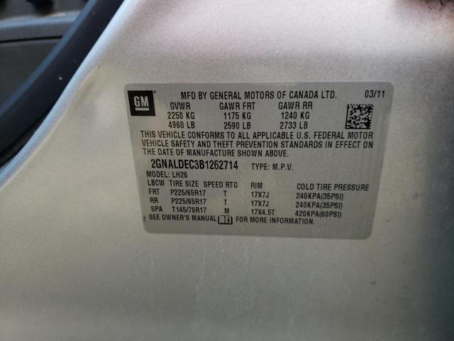 Photo 10 from auction – 2011 CHEVROLET EQUINOX LT with VIN 2GNALDEC3B1262714