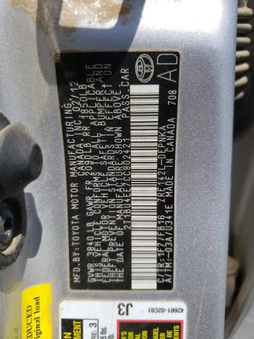Photo 10 from auction – 2012 TOYOTA COROLLA BA with VIN 2T1BU4EE7CC802421