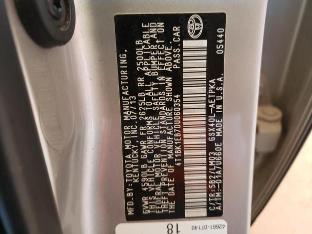 Photo 10 from auction – 2013 TOYOTA AVALON BAS with VIN 4T1BK1EB7DU060354
