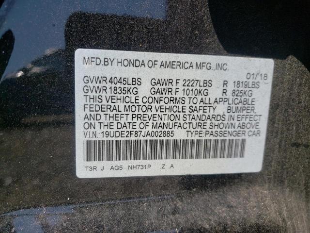 Photo 10 from auction – 2018 ACURA ILX PREMIU with VIN 19UDE2F87JA002885