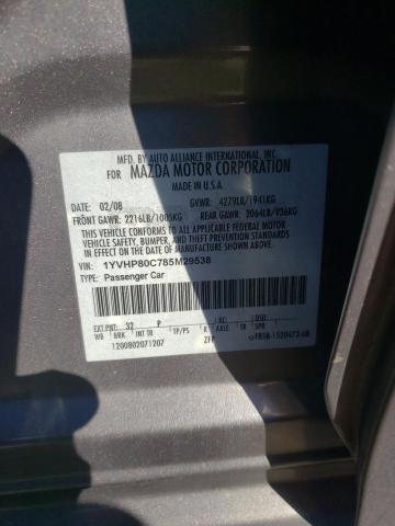 Photo 10 from auction – 2008 MAZDA 6 I with VIN 1YVHP80C785M29538