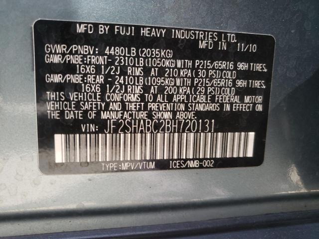Photo 10 from auction – 2011 SUBARU FORESTER 2 with VIN JF2SHABC2BH720131