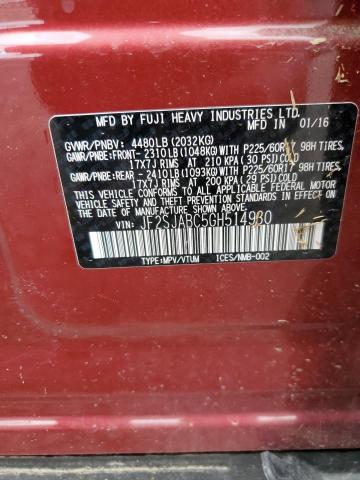Photo 10 from auction – 2016 SUBARU FORESTER 2 with VIN JF2SJABC5GH514930