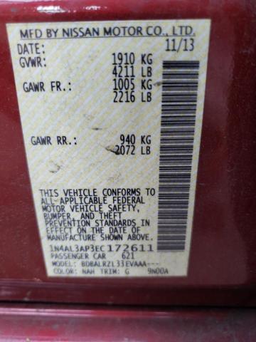 Photo 10 from auction – 2014 NISSAN ALTIMA 2.5 with VIN 1N4AL3AP3EC172611