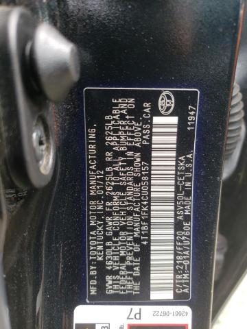 Photo 10 from auction – 2012 TOYOTA CAMRY BASE with VIN 4T1BF1FK4CU058157