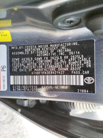 Photo 10 from auction – 2014 TOYOTA CAMRY L with VIN 4T4BF1FK3ER421427