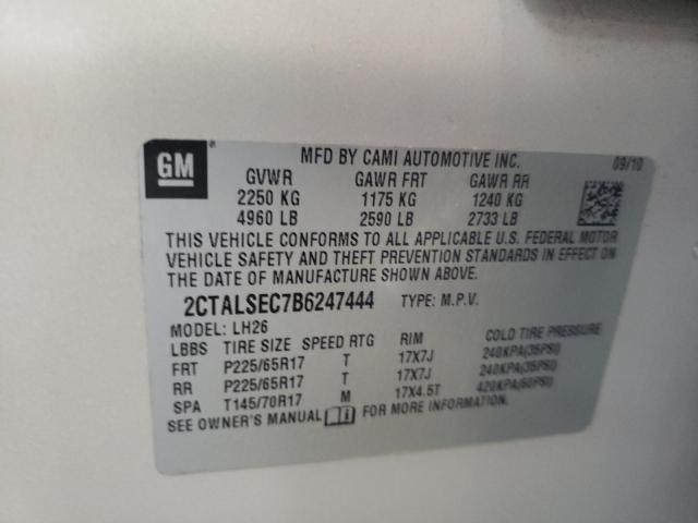 Photo 10 from auction – 2011 GMC TERRAIN SL with VIN 2CTALSEC7B6247444