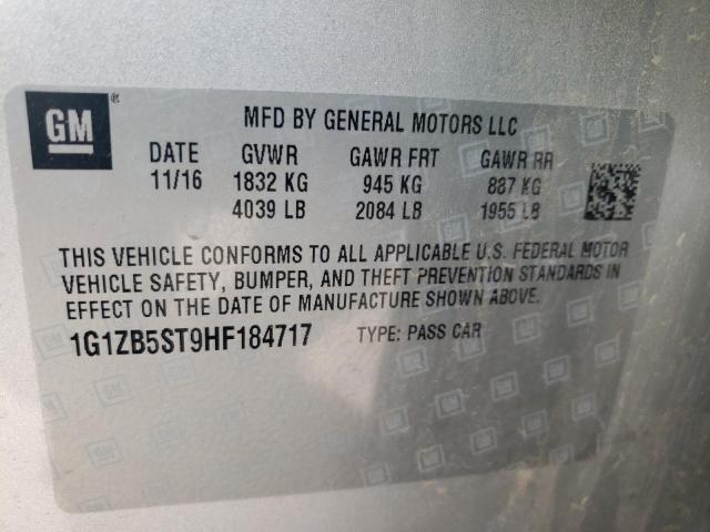 Photo 10 from auction – 2017 CHEVROLET MALIBU LS with VIN 1G1ZB5ST9HF184717