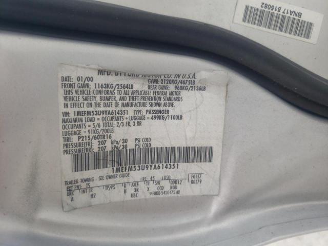 Photo 10 from auction – 2000 MERCURY 240D with VIN 1MEFM53U9YA614351