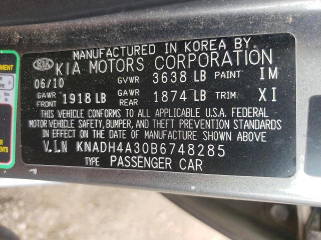 Photo 10 from auction – 2011 KIA RIO BASE with VIN KNADH4A30B6748285