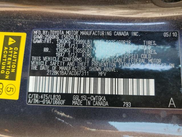 Photo 10 from auction – 2010 LEXUS RX 350 with VIN 2T2BK1BA7AC067311