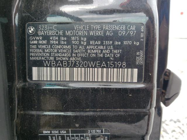 Photo 10 from auction – 1998 BMW 323 IC with VIN WBABJ7320WEA15198