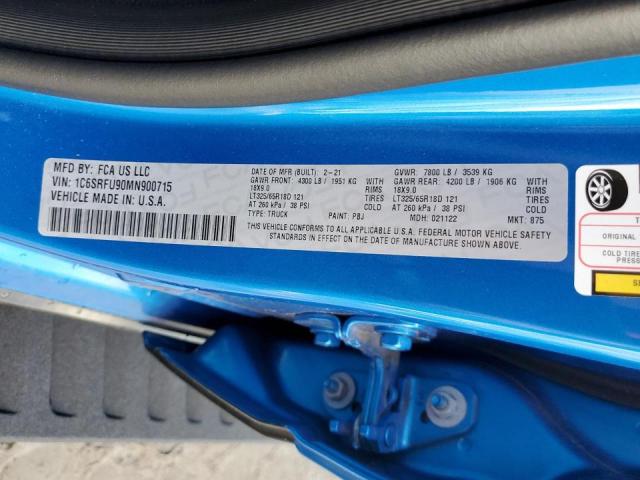 Photo 10 from auction – 2021 RAM 1500 TRX with VIN 1C6SRFU90MN900715
