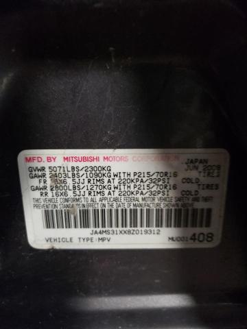 Photo 10 from auction – 2008 MITSUBISHI OUTLANDER with VIN JA4MS31XX8Z019312