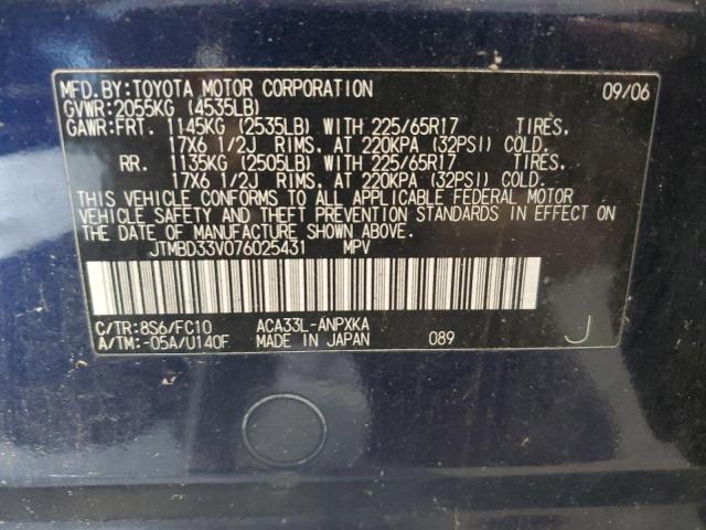 Photo 10 from auction – 2007 TOYOTA RAV4 with VIN JTMBD33V076025431