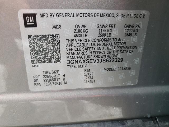 Photo 10 from auction – 2018 CHEVROLET EQUINOX with VIN 3GNAXSEV3JS632329
