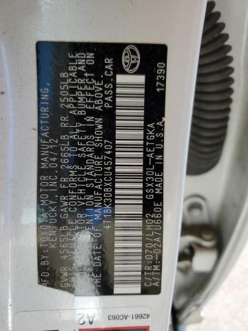 Photo 10 from auction – 2012 TOYOTA AVALON BAS with VIN 4T1BK3DBXCU457407