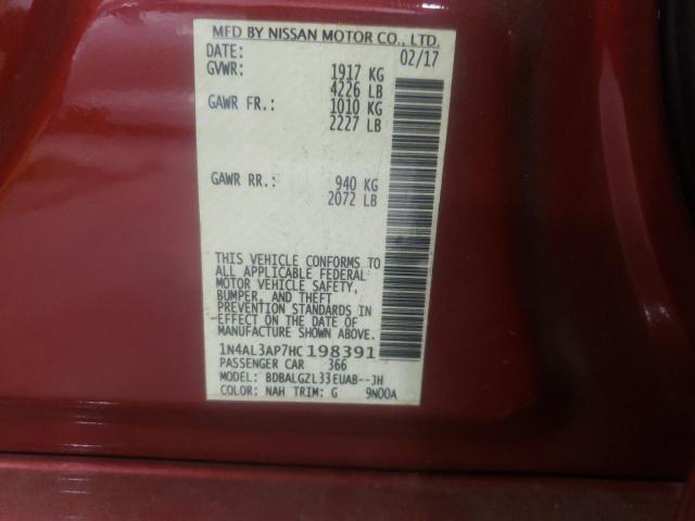 Photo 10 from auction – 2017 NISSAN ALTIMA 2.5 with VIN 1N4AL3AP7HC198391