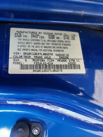 Photo 10 from auction – 2007 NISSAN VERSA S with VIN 3N1BC13E27L381072