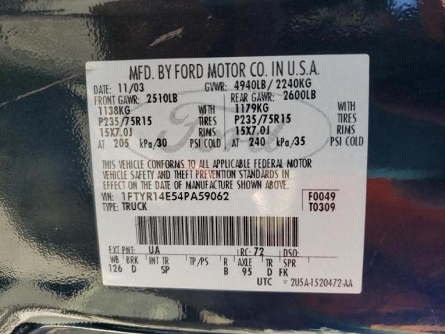 Photo 10 from auction – 2004 FORD RANGER SUP with VIN 1FTYR14E54PA59062