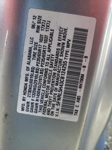 Photo 10 from auction – 2012 HONDA ODYSSEY EX with VIN 5FNRL5H43CB124255