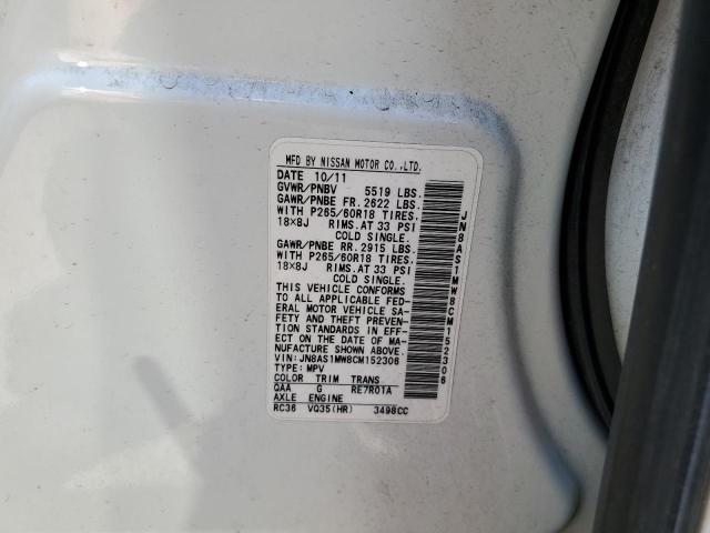 Photo 10 from auction – 2012 INFINITI FX35 with VIN JN8AS1MW8CM152306