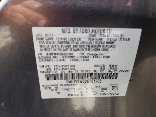 Photo 10 from auction – 2011 FORD TAURUS LIM with VIN 1FAHP2FW5BG181988