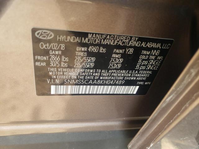 Photo 10 from auction – 2019 HYUNDAI SANTA FE L with VIN 5NMS5CAA8KH047489