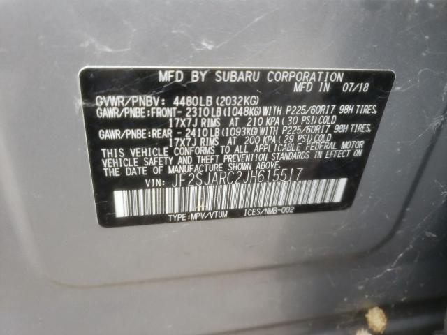 Photo 10 from auction – 2018 SUBARU FORESTER 2 with VIN JF2SJARC2JH615517