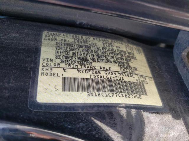 Photo 10 from auction – 2012 NISSAN VERSA S with VIN 3N1BC1CP7CK807260