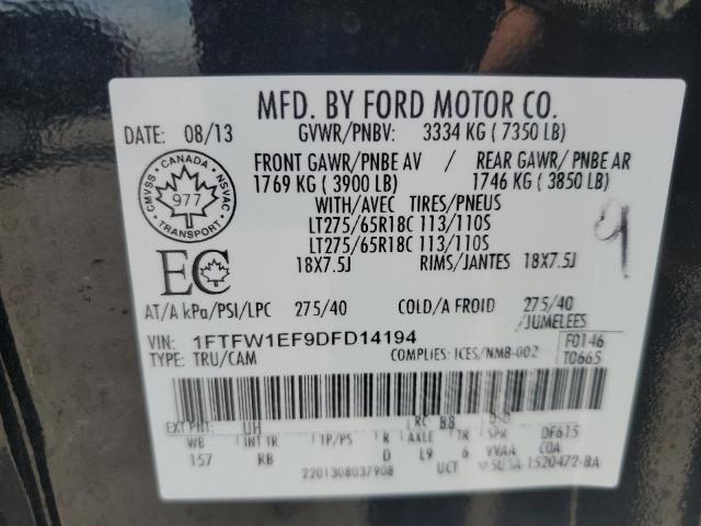 Фото 10 с аукциона – 2013 FORD F150 SUPER с VIN 1FTFW1EF9DFD14194