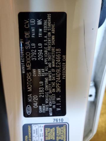 Photo 10 from auction – 2020 KIA FORTE FE with VIN 3KPF24AD9LE246618