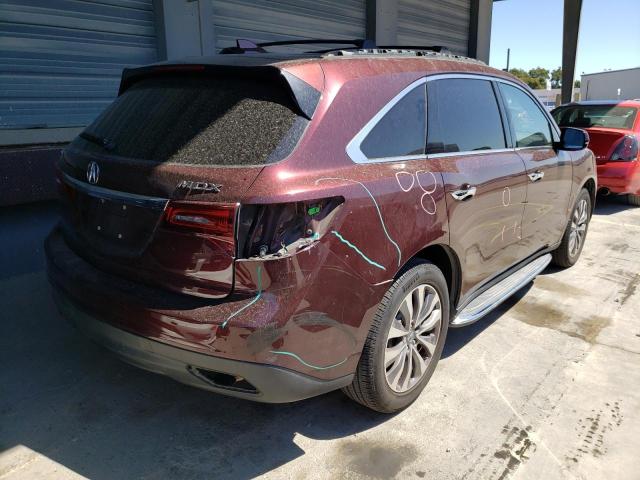 Photo 4 from auction – 2014 ACURA MDX TECHNO with VIN 5FRYD3H48EB016762