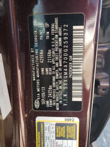Photo 10 from auction – 2013 KIA OPTIMA LX with VIN 5XXGM4A70DG259372