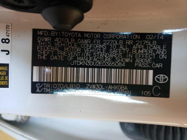 Photo 10 from auction – 2014 TOYOTA PRIUS with VIN JTDKN3DU2E0365084