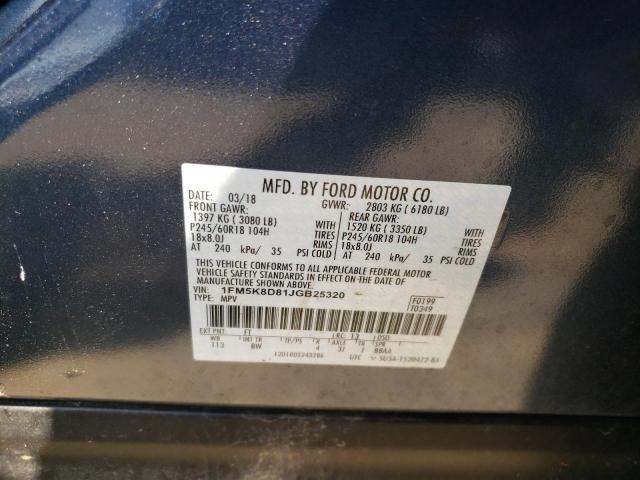 Photo 10 from auction – 2018 FORD EXPLORER X with VIN 1FM5K8D81JGB25320