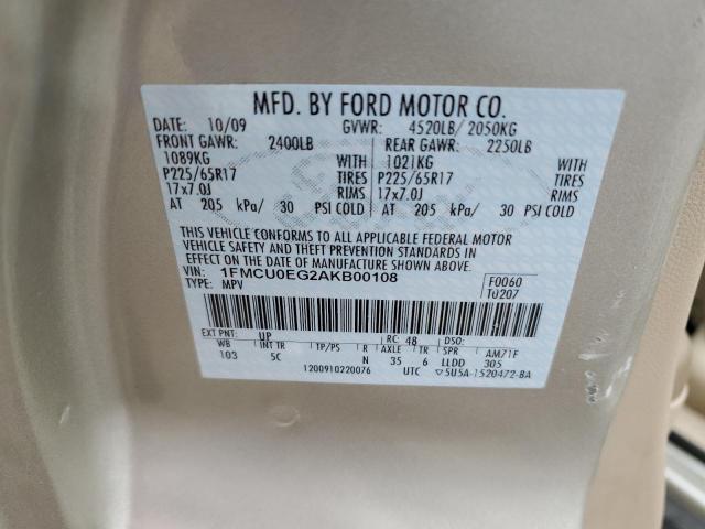 Photo 10 from auction – 2010 FORD ESCAPE LIM with VIN 1FMCU0EG2AKB00108