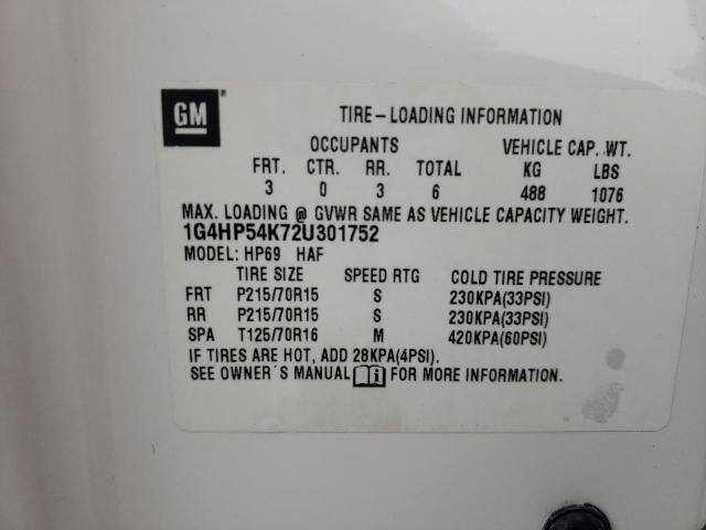 Photo 10 from auction – 2002 BUICK LESABRE CU with VIN 1G4HP54K72U301752