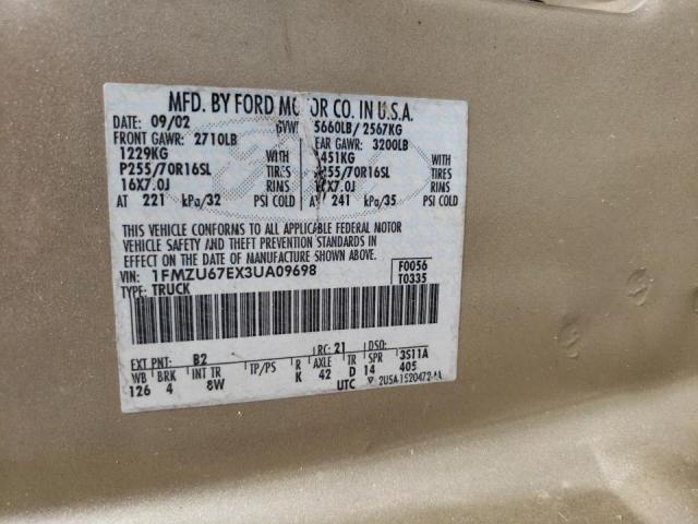 Photo 10 from auction – 2003 FORD EXPLORER S with VIN 1FMZU67EX3UA09698