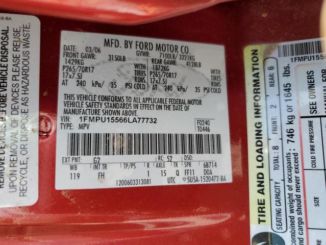 Photo 10 from auction – 2006 FORD EXPEDITION with VIN 1FMPU15566LA77732