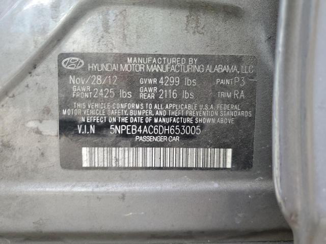 Photo 10 from auction – 2013 HYUNDAI SONATA GLS with VIN 5NPEB4AC6DH653005