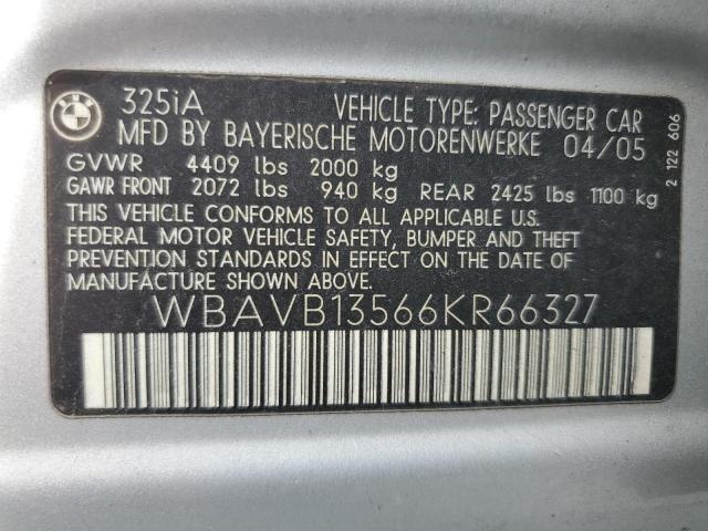 Photo 10 from auction – 2006 BMW 325 I with VIN WBAVB13566KR66327
