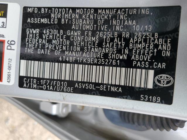 Photo 10 from auction – 2014 TOYOTA CAMRY L with VIN 4T4BF1FK9ER352761