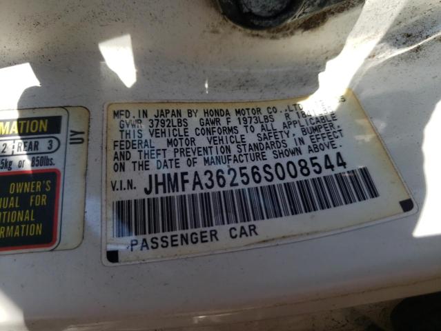 Photo 10 from auction – 2006 HONDA CIVIC with VIN JHMFA36256S008544
