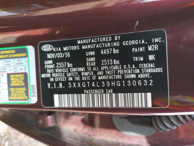 Photo 10 from auction – 2017 KIA OPTIMA LX with VIN 5XXGT4L39HG130632