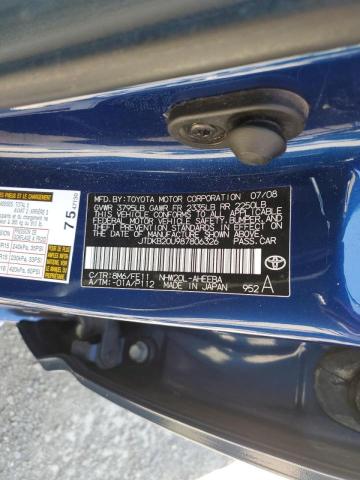 Photo 10 from auction – 2008 TOYOTA PRIUS with VIN JTDKB20U987806326