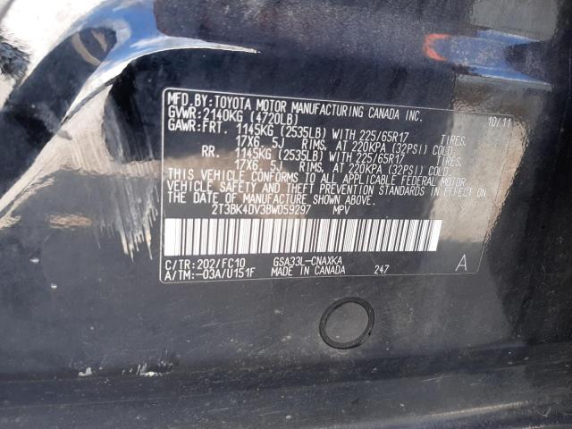 Photo 10 from auction – 2011 TOYOTA RAV4 with VIN 2T3BK4DV3BW059297