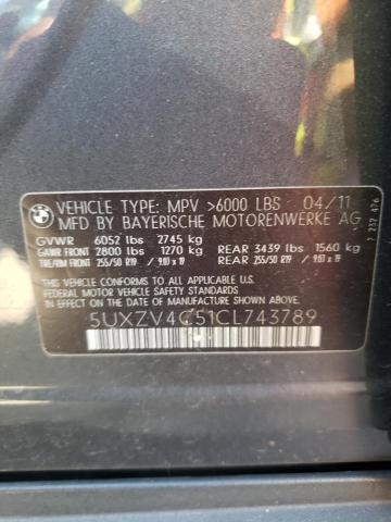 Photo 10 from auction – 2012 BMW X5 XDRIVE3 with VIN 5UXZV4C51CL743789