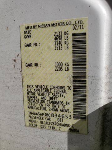 Photo 10 from auction – 2011 NISSAN MAXIMA S with VIN 1N4AA5AP3BC834653
